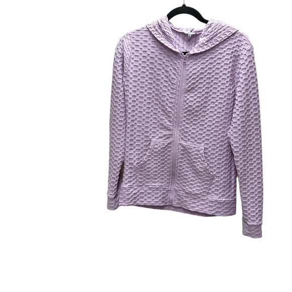 White Birch Honeycomb Lilac Full Zip Up Hooded Lightweight Jacket - Picture 8 of 9